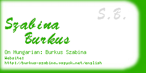 szabina burkus business card